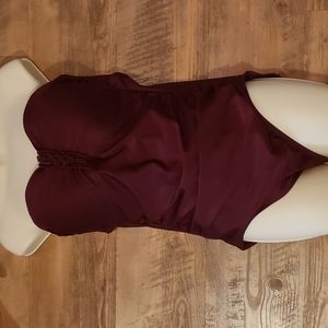 Womens SwimSuit Color Maroon. Size L. Great for tanning! Like new